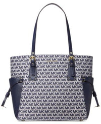 Michael Kors Navy/White Leather Tote